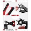 image:imageKingTool Leather Hole Punch Set Super Heavy Duty Rotary Puncher Multi Hole Sizes Maker Tool2 in 1 Professional Leather Hole Punch