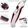 image:imageKingTool SelfRetracting Box Cutter with Holster amp Belt Clip Auto Retractable Safety Utility Knife with Total 10PCS SK5 blades Aaluminum Shell with Rubber Grip Sturdy amp StrongAutoRetractable