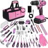 image:imageKingTool 267Piece Tool Kit Set  Pink Tool Set with 21V Cordless Pink Power Drill Driver Tool kit for Women with Pink Tool Storage Bag Womens Tool Kit for House Perfect for Home DIY Projects267 PCS