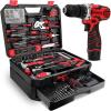 image:imageKingTool 276Piece Tool Set Kit  Tool kit with 12V Cordless Power Drill Driver Toolbox Storage Case with Drawer Drill Set Perfect for Homeowner Diyer Handyman276 Pieces