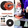 image:imageKingTool 27pcs Angle Grinder Wheel Set Grinder Disc Set Includes 20pcs Cutting Wheel 5pcs Grinding Wheel 2pcs Flap Discs with 412 Diameter and 78 Arbor for Steel and Stainless Cutting Grinding