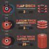 image:imageKingTool 31pcs Grinding amp Cutting Wheels 4 12 inch Grinder Disc Set  25pcs Cutting Wheel 3pcs 4 12 Grinding Wheels 3pcs Flap Discs with 78 Arbor for Angle Grinder Steel and Stainless