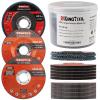 image:imageKingTool 27pcs Angle Grinder Wheel Set Grinder Disc Set Includes 20pcs Cutting Wheel 5pcs Grinding Wheel 2pcs Flap Discs with 412 Diameter and 78 Arbor for Steel and Stainless Cutting Grinding